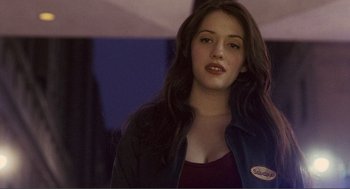 Movie still from “Nick and Norah's Infinite Playlist” (2008), directed by Peter Sollett – A beautiful young woman with long dark brown hair; Close Up shot, Low angle