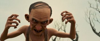 Movie still from “Monster House” (2006), directed by Gil Kenan – An animated character is looking at the camera; Close Up shot, Low angle