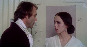 Movie still from “Nosferatu the Vampyre” (1979), directed by Werner Herzog – A man and a woman talking to each other; Close Up shot, Over the shoulder angle