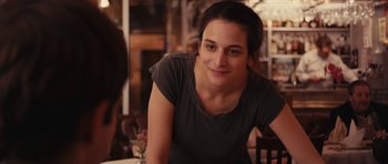 Movie still from “Obvious Child” (2014), directed by Gillian Robespierre – A woman sitting at a table in front of a mirror; Close Up shot, Over the shoulder angle