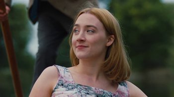 Movie still from “On Chesil Beach” (2017), directed by Dominic Cooke – A person wearing a dress; Close Up shot, Over the shoulder angle