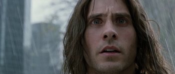 Movie still from “Mr. Nobody” (2009), directed by Jaco Van Dormael – A person with long brown hair; Close Up shot, Low angle