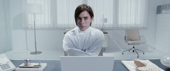 Movie still from “Mr. Nobody” (2009), directed by Jaco Van Dormael – Jared leto in a scene from the movie 3 0 seconds to mars; Medium shot, High angle