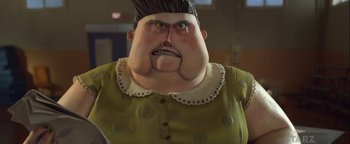 Movie still from “ParaNorman” (2012), directed by Sam Fell – An animated character with an angry look on his face; Close Up shot, Low angle