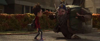 Movie still from “ParaNorman” (2012), directed by Sam Fell – A scene from the animated movie paranorman; Wide shot, Over the shoulder angle