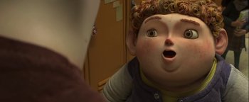 Movie still from “ParaNorman” (2012), directed by Sam Fell – The head of a doll; Close Up shot, Low angle