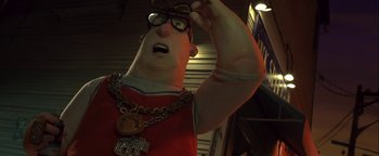 Movie still from “ParaNorman” (2012), directed by Sam Fell – A cartoon character wearing glasses; Close Up shot, Low angle