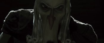 Movie still from “ParaNorman” (2012), directed by Sam Fell – The face of a creepy creature; Close Up shot, Low angle