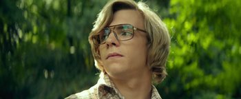 Movie still from “My Friend Dahmer” (2017), directed by Marc Meyers – A young man with glasses is looking to his left; Close Up shot, Low angle