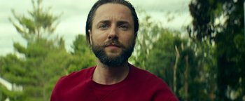 Movie still from “My Friend Dahmer” (2017), directed by Marc Meyers – A person wearing a red shirt; Close Up shot, Low angle