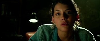 Movie still from “Project Almanac” (2015), directed by Dean Israelite – A person wearing a jacket; Close Up shot, Low angle