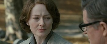 Movie still from “Reaching for the Moon” (2013), directed by Bruno Barreto – An older woman is looking at the camera; Close Up shot, Over the shoulder angle