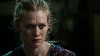 Movie still from “Sabotage” (2014), directed by David Ayer – A person wearing a shirt; Close Up shot, Over the shoulder angle