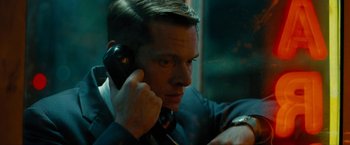 Movie still from “Seberg” (2019), directed by Benedict Andrews – A person talking on a phone; Close Up shot, Low angle