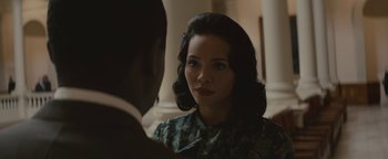 Movie still from “Selma” (2014), directed by Ava DuVernay – A man and a woman looking at one another in a room; Close Up shot, Over the shoulder angle