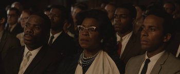 Movie still from “Selma” (2014), directed by Ava DuVernay – An older woman wearing glasses and a white scarf; Close Up shot, Low angle