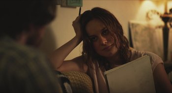 Movie still from “Short Term 12” (2013), directed by Destin Daniel Cretton – A woman is looking into a mirror while brushing her hair; Close Up shot, Over the shoulder angle