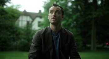 Movie still from “Side Effects” (2013), directed by Steven Soderbergh – A person wearing a jacket; Close Up shot, Low angle