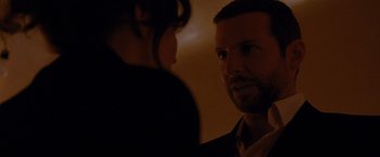 Movie still from “Silver Linings Playbook” (2012), directed by David O. Russell – A man and a woman are looking at each other; Close Up shot, Over the shoulder angle
