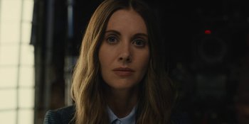 Movie still from “Somebody I Used to Know” (2023), directed by Dave Franco – A person with long hair; Close Up shot, Low angle