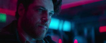 Movie still from “Sonic the Hedgehog 2” (2022), directed by Jeff Fowler – A person with a beard; Close Up shot, Low angle