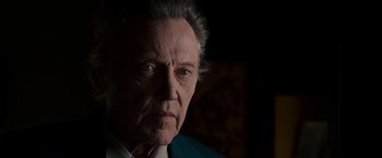 Movie still from “Stand Up Guys” (2012), directed by Fisher Stevens – An old man with a white shirt and a blue jacket; Close Up shot, Low angle