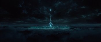 Movie still from “TRON: Legacy” (2010), directed by Joseph Kosinski – An image of an image of an image of an image of an image of an image of an image of an image of an image of an image; Extreme Wide shot, High angle