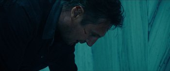 Movie still from “Taken 2” (2012), directed by Olivier Megaton – A person with a scar on his face; Close Up shot, Low angle