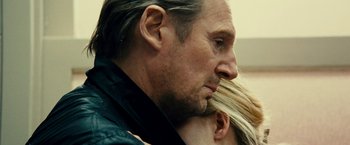 Movie still from “Taken 3” (2014), directed by Olivier Megaton – A man and a woman's face; Close Up shot, Low angle