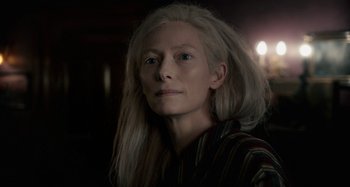 Movie still from “Only Lovers Left Alive” (2013), directed by Jim Jarmusch – Tilda swinton in the film only lovers left alive; Close Up shot, Low angle