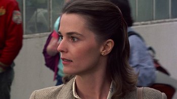 Movie still from “Terms of Endearment” (1983), directed by James L. Brooks – A person wearing a jacket; Close Up shot, Low angle
