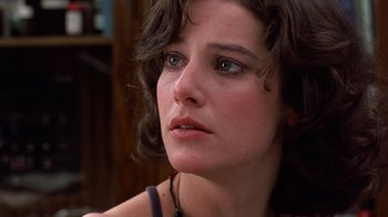 Movie still from “Terms of Endearment” (1983), directed by James L. Brooks – A woman's face as she stares into the distance; Close Up shot, Over the shoulder angle