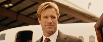 Movie still from “Thank You for Smoking” (2005), directed by Jason Reitman – A person wearing a suit and tie; Close Up shot, Low angle