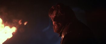 Movie still from “The 13th Warrior” (1999), directed by Michael Crichton – A person with a beard; Close Up shot, Low angle