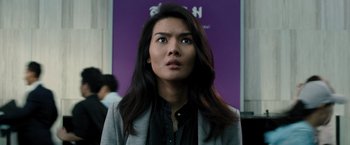 Movie still from “The 5th Wave” (2016), directed by J Blakeson – A person with long black hair; Close Up shot, Low angle