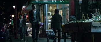Movie still from “The Age of Adaline” (2015), directed by Lee Toland Krieger – A man and a woman walking down a street; Wide shot, Over the shoulder angle