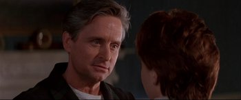 Movie still from “The American President” (1995), directed by Rob Reiner – A person talking to another person; Close Up shot, Over the shoulder angle