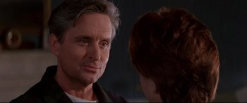 Movie still from “The American President” (1995), directed by Rob Reiner – A person talking to another person; Close Up shot, Over the shoulder angle