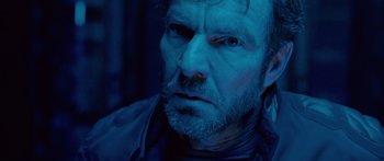 Movie still from “Pandorum” (2009), directed by Christian Alvart – A person with a beard; Close Up shot, Low angle