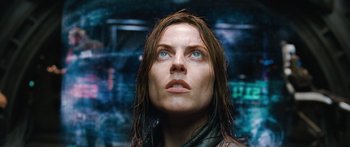 Movie still from “Pandorum” (2009), directed by Christian Alvart – A person with wet hair; Close Up shot, Low angle