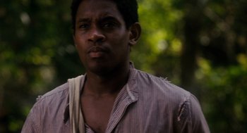Movie still from “The Butler” (2013), directed by Lee Daniels – A person wearing a striped shirt; Close Up shot, Low angle
