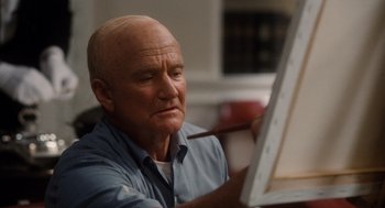 Movie still from “The Butler” (2013), directed by Lee Daniels – An older man sitting in front of an easel; Close Up shot, Low angle