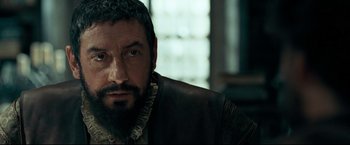 Movie still from “The Chronicles of Narnia: Prince Caspian” (2008), directed by Andrew Adamson – A person with a beard; Close Up shot, Over the shoulder angle