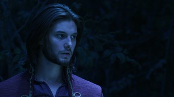 Movie still from “The Chronicles of Narnia: The Voyage of the Dawn Treader” (2010), directed by Michael Apted – A person with long black hair; Close Up shot, Low angle