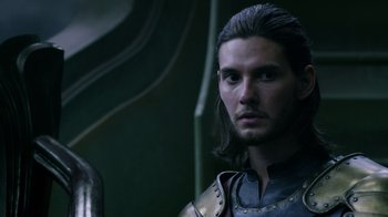 Movie still from “The Chronicles of Narnia: The Voyage of the Dawn Treader” (2010), directed by Michael Apted – A person with long black hair; Close Up shot, Low angle