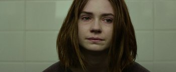 Movie still from “The Circle” (2017), directed by James Ponsoldt – A person with long hair; Close Up shot, Over the shoulder angle