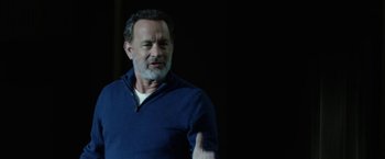 Movie still from “The Circle” (2017), directed by James Ponsoldt – A man in a blue shirt is giving a presentation; Close Up shot, Over the shoulder angle