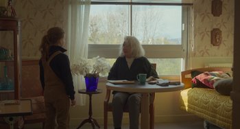 Movie still from “Petite Maman” (2021), directed by Céline Sciamma – Medium shot, Over the shoulder angle