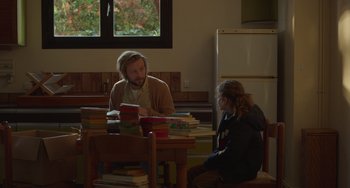 Movie still from “Petite Maman” (2021), directed by Céline Sciamma – Medium shot, Over the shoulder angle