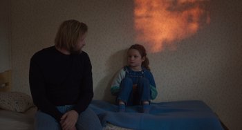 Movie still from “Petite Maman” (2021), directed by Céline Sciamma – Medium shot, High angle